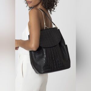 EUC Croc Embossed Leather Backpack